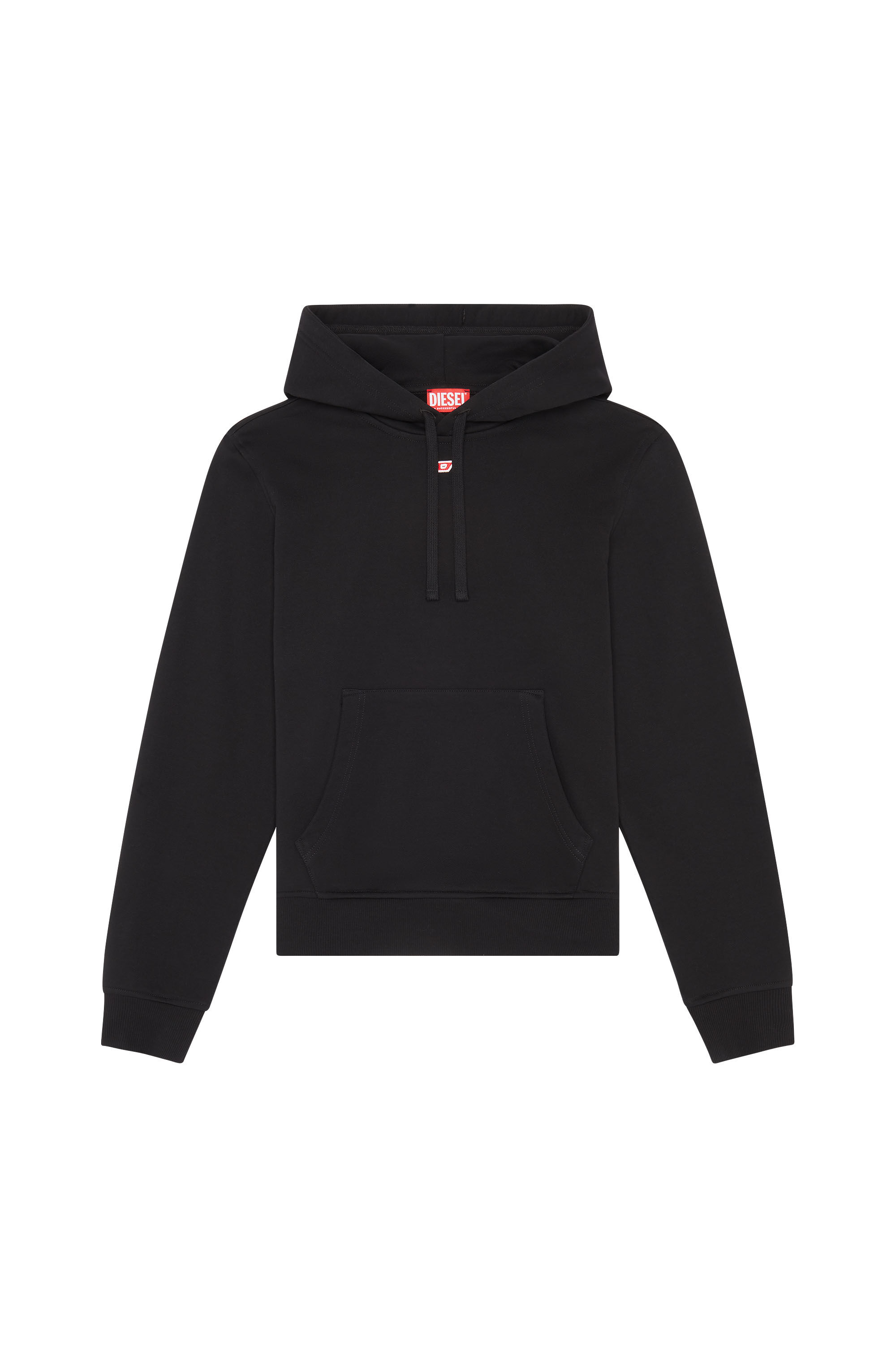 Diesel - S-GINN-HOOD-D, Woman's Hoodie with embroidered D patch in Black - 2