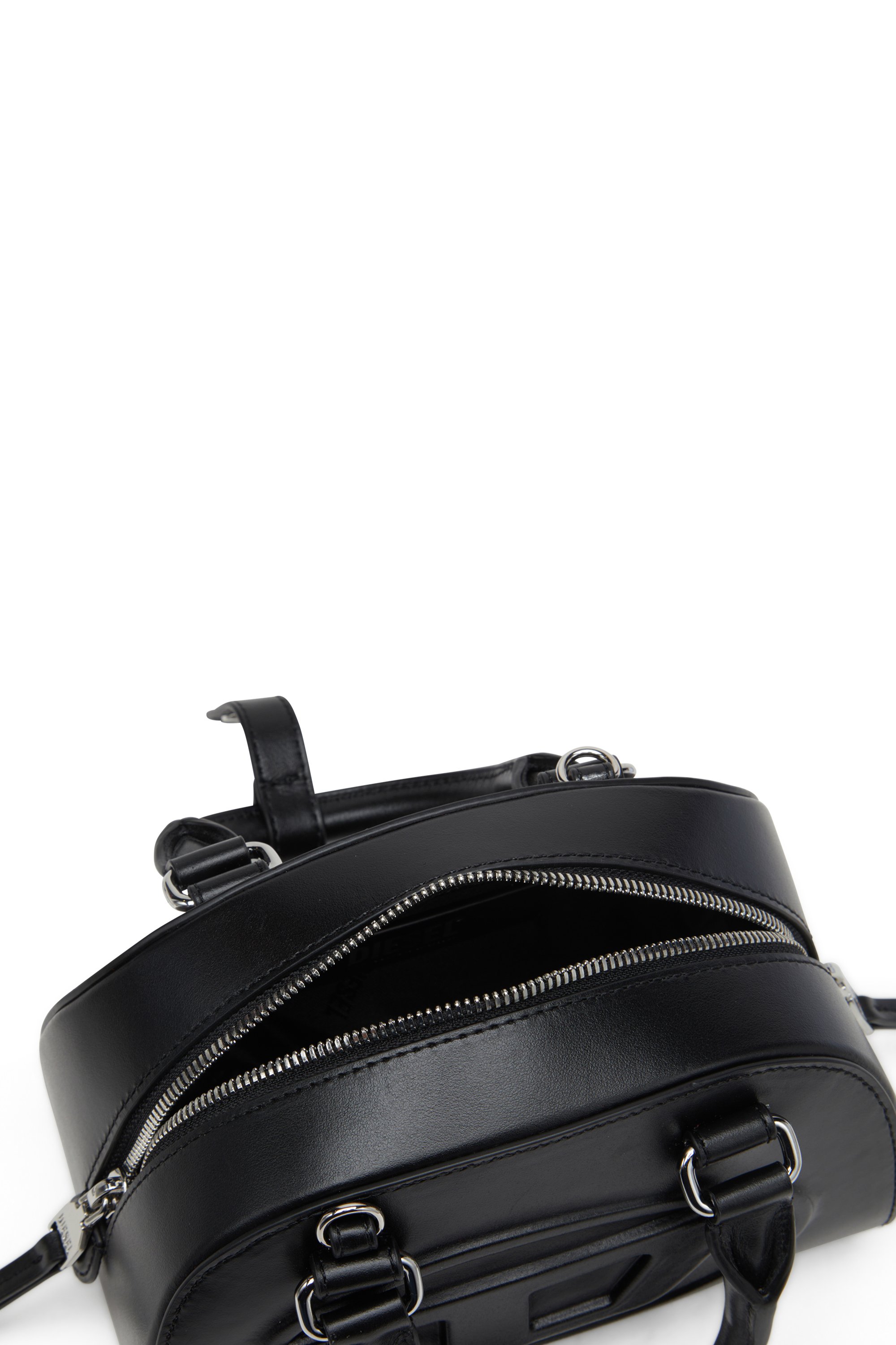 Diesel - 1DR DOME CROSSBODY, Woman's Leather mini bowling bag in Black - 4