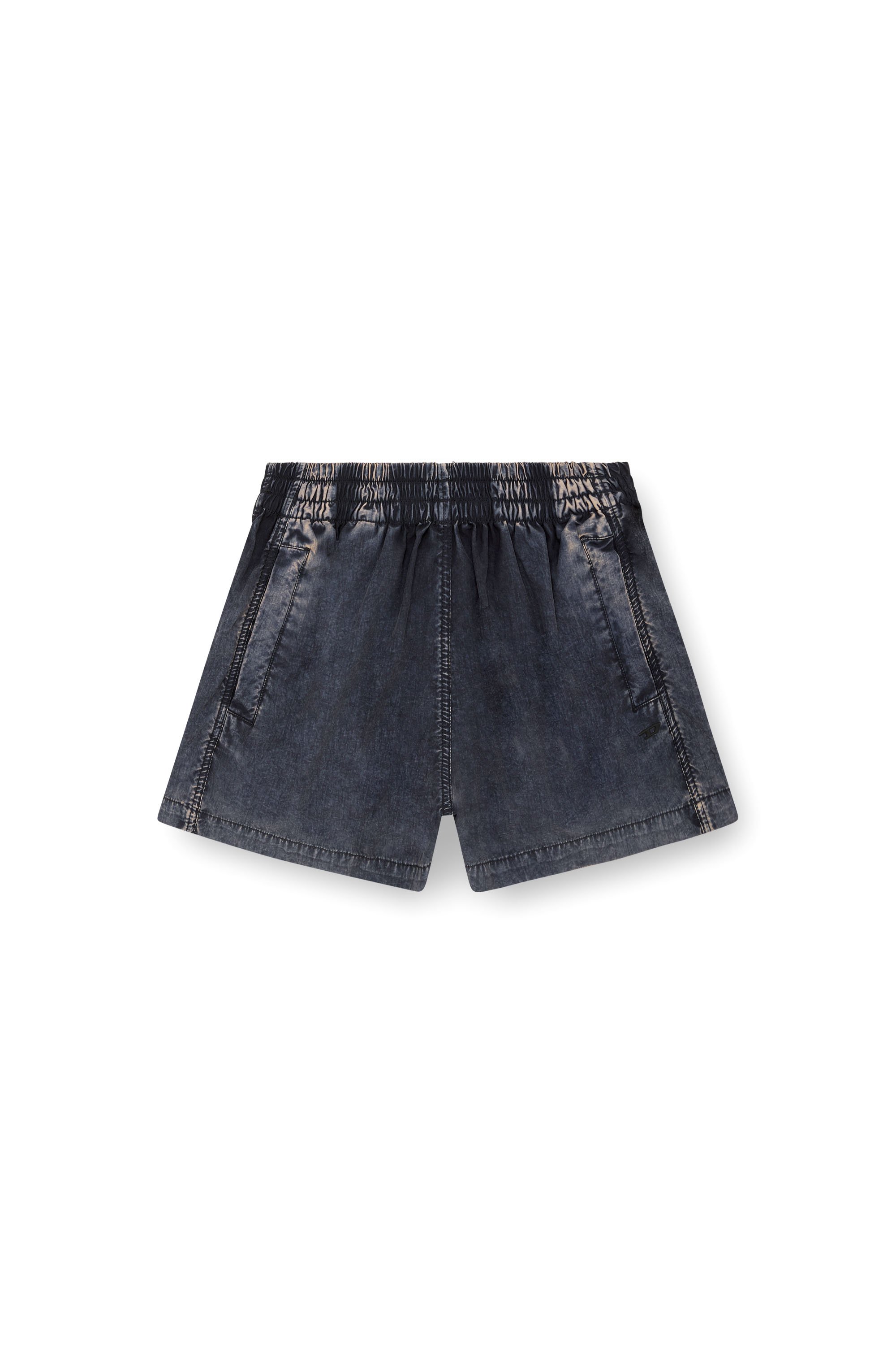 Diesel - S-OUND, Woman's Boxer shorts in treated Taslan in Dark Blue - 3