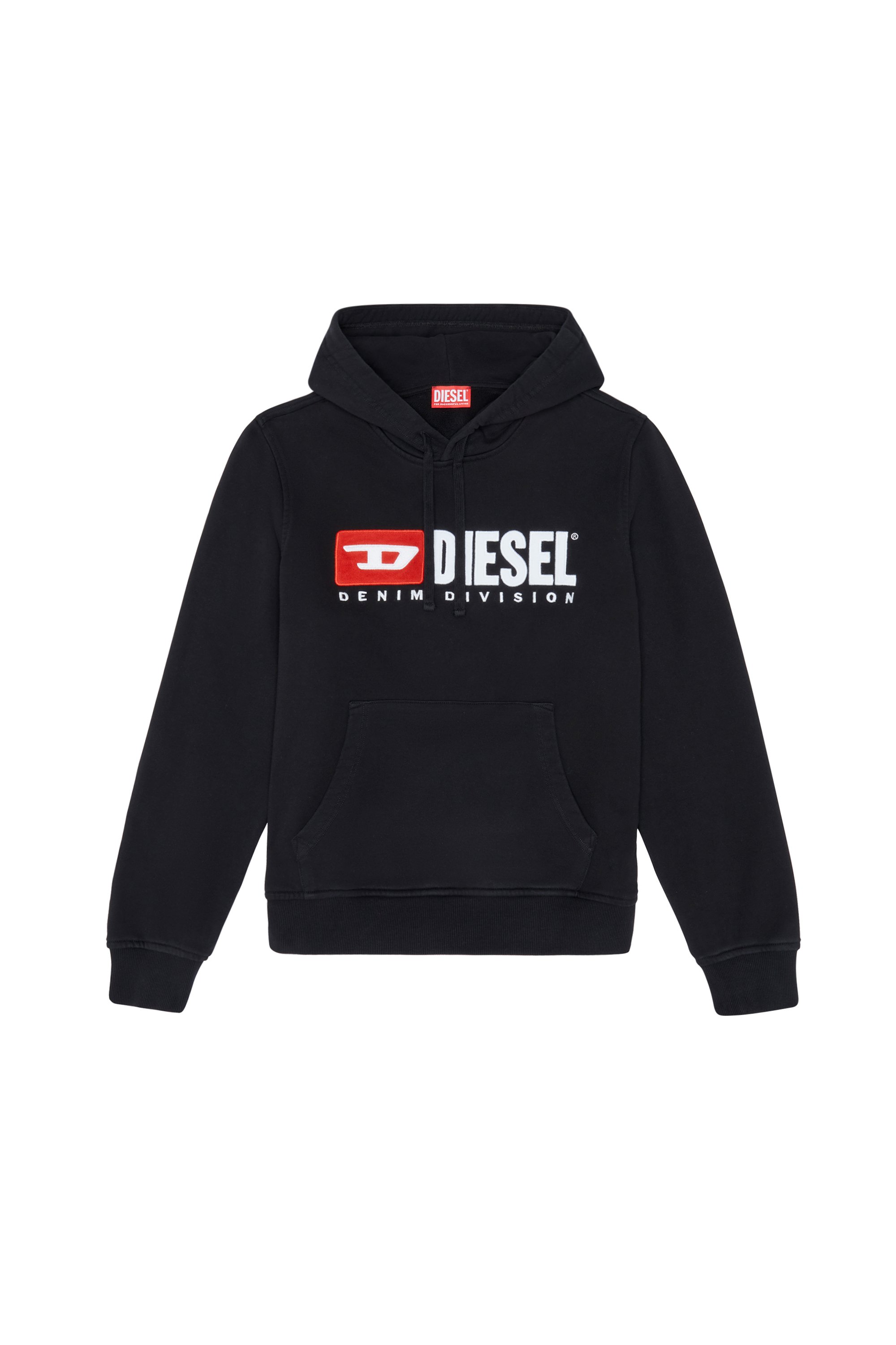 Diesel - S-GINN-HOOD-DIV, Man's Hoodie with logo appliqué in Black - 3