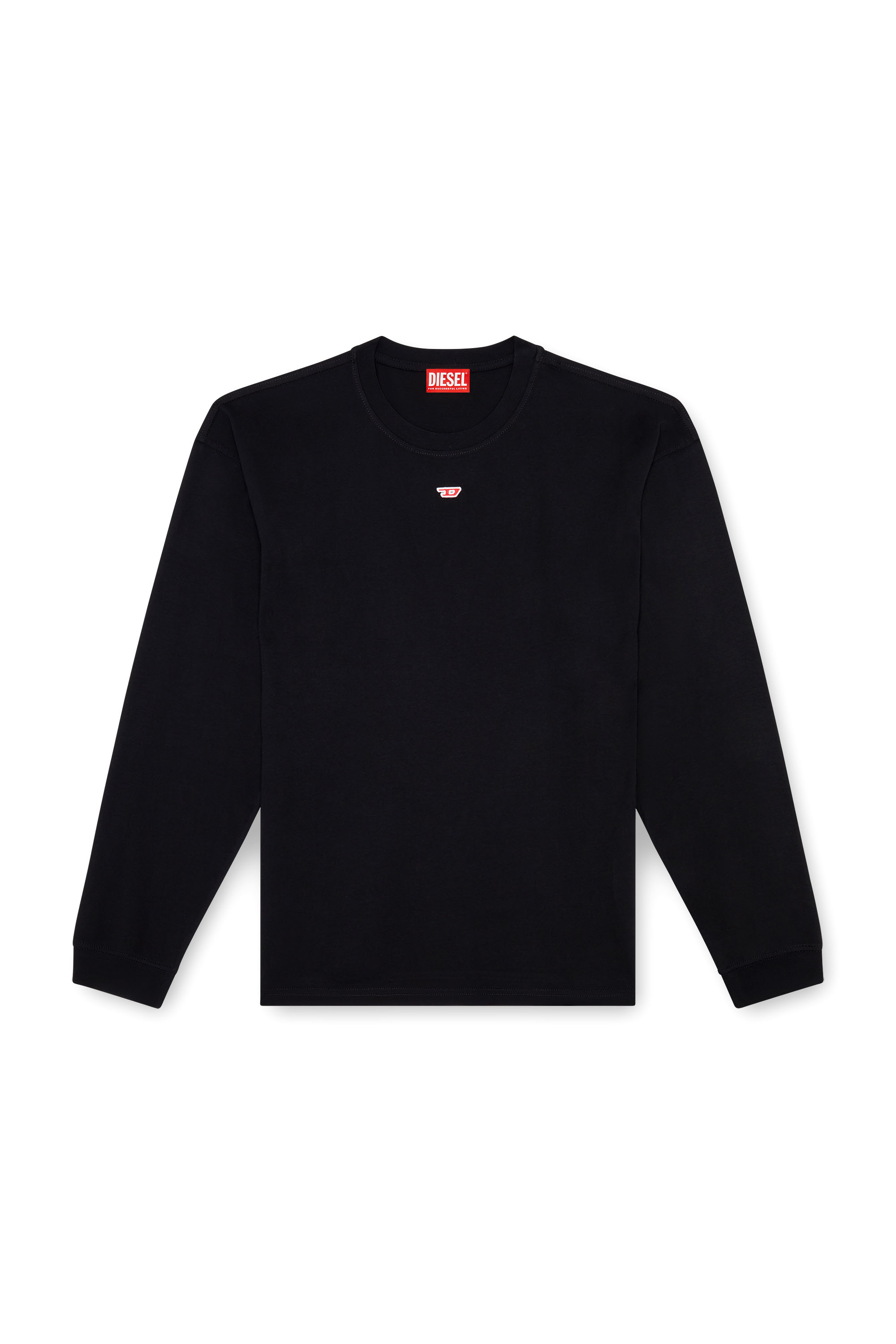 Diesel - T-BOXT-LS-D, Unisex's Longs-sleeve T-shirt with D patch in Black - 3